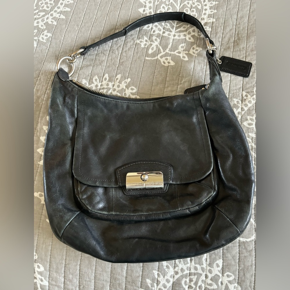 Coach Leather Black Hobo